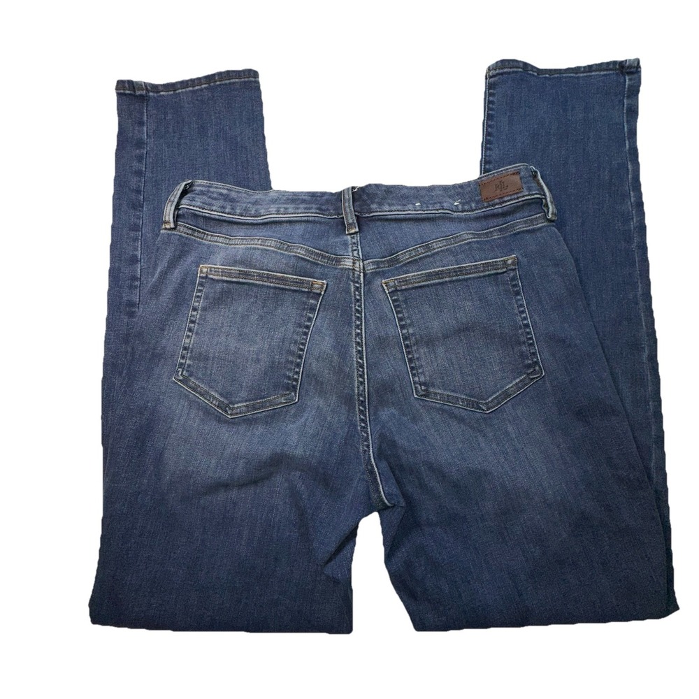 Lauren Ralph Lauren Premier Straight Jeans Womens 8 Blue Denim Preppy Classic‎